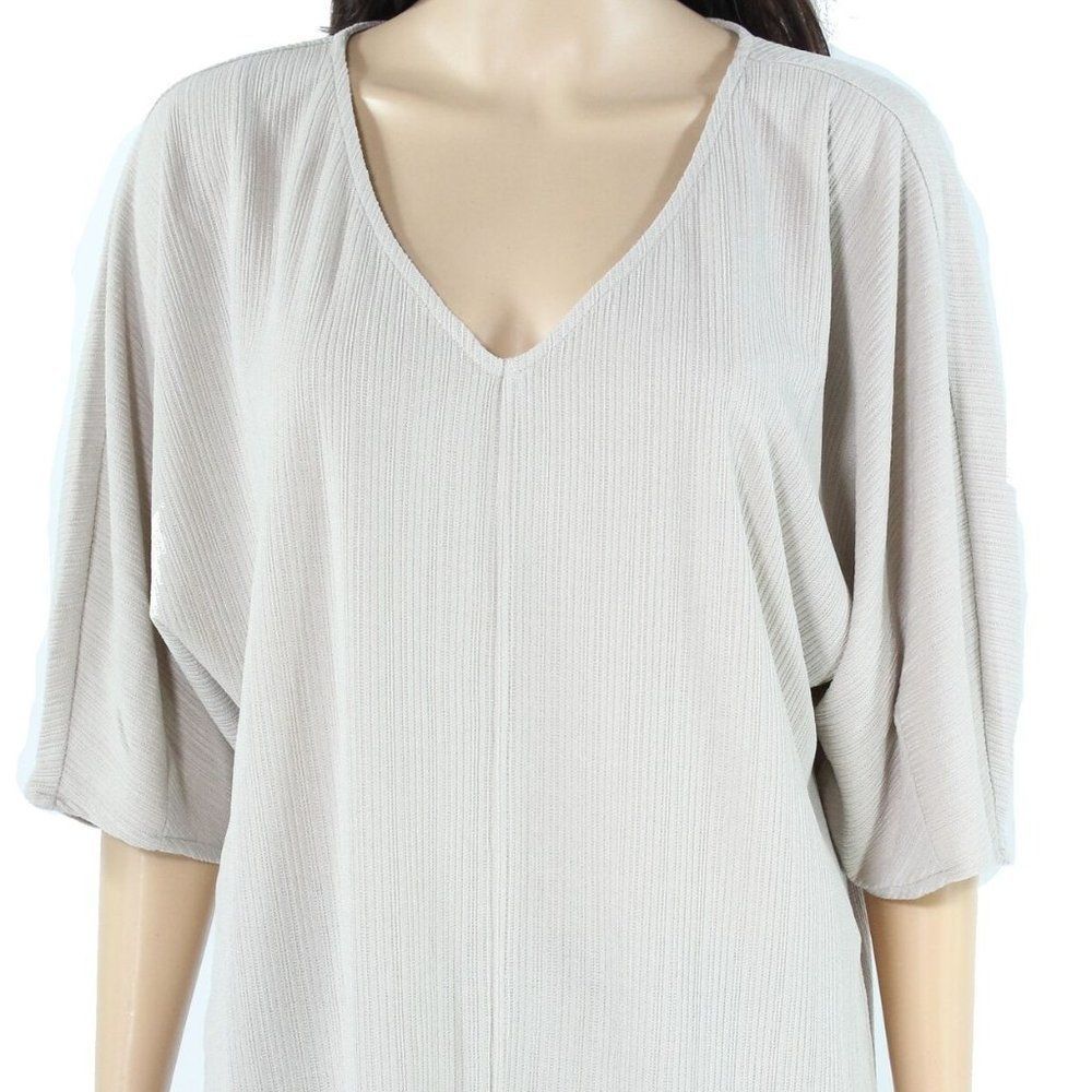 Alfani Women's Blouse Beige USA Knit Balloon-Sleeve French Stone NWT